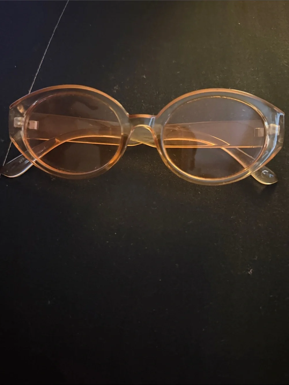 Transparent Amber Oval Sunglasses